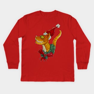 Christmas Cat Kids Long Sleeve T-Shirt